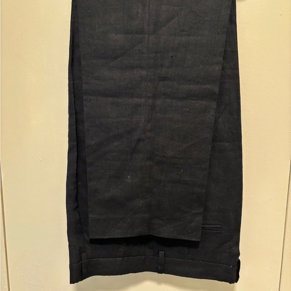 Trousers Only New York Women's Size 12 Black Tapered Leg Linen Pants - Picture 7 of 8